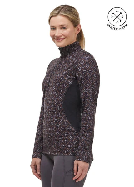 Kerrits On Course Quarter Zip Fleece |Black Tack Trunk Geo