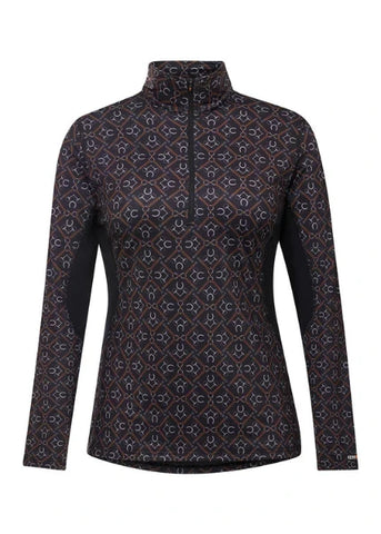 Kerrits On Course Quarter Zip Fleece |Black Tack Trunk Geo