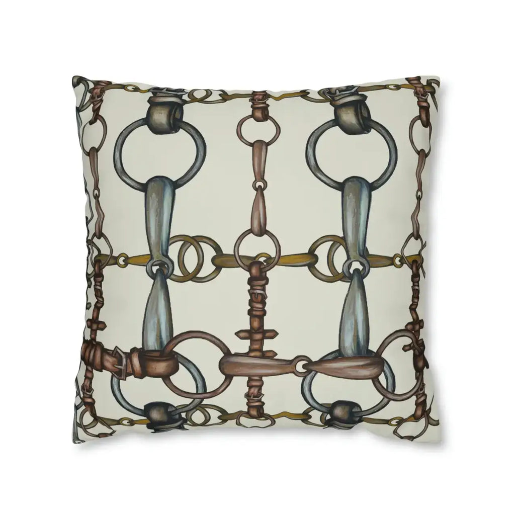Double Sided Equestrian Bit Pattern Pillowcase