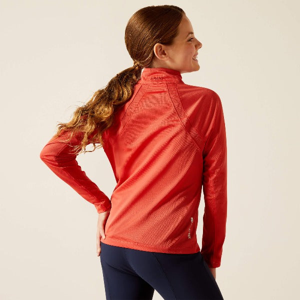 Ariat Girls Sunstopper 3.0 1/4 Zip Baselayer | Baked Apple