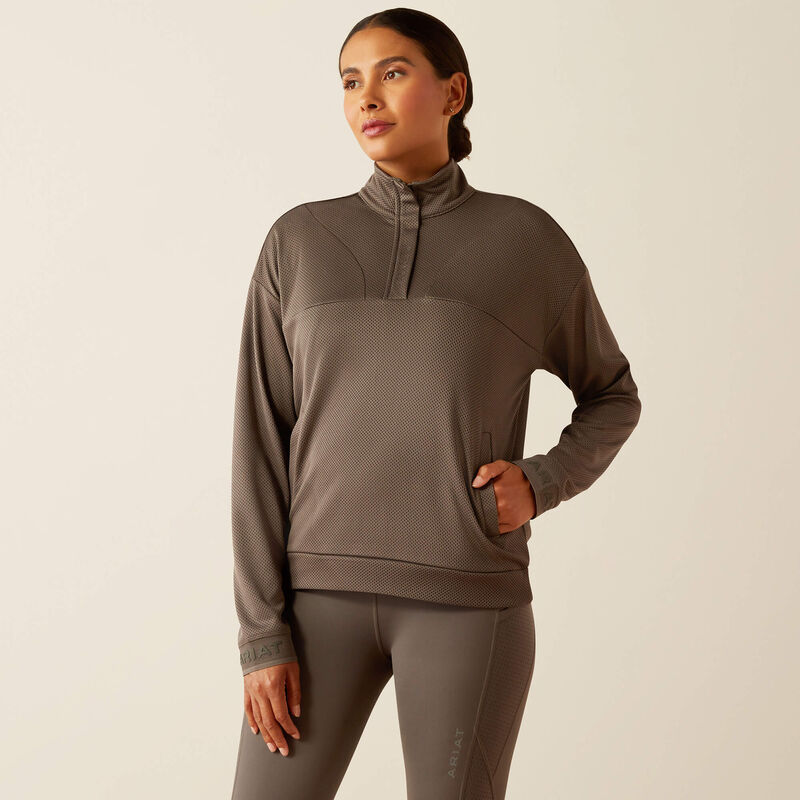 Ariat Ladies Breathe 1/2 Zip Sweatshirt | Plum Grey