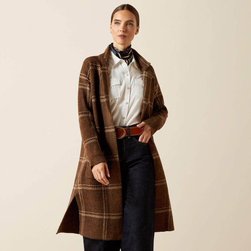 Ariat Ballston Cardigan - Sorrel Horse Plaid