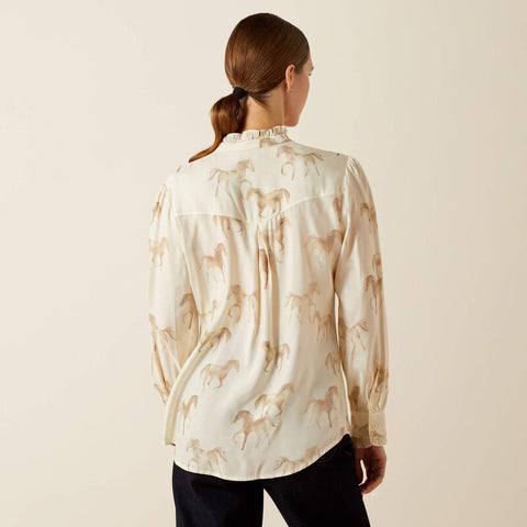Ariat Cricklade Blouse - Watercolor Horse Print