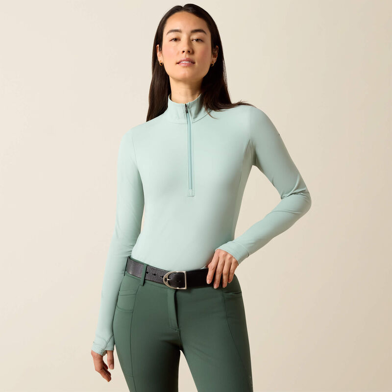 Ariat SolVeil 1/2 Zip Baselayer - Blue Surf