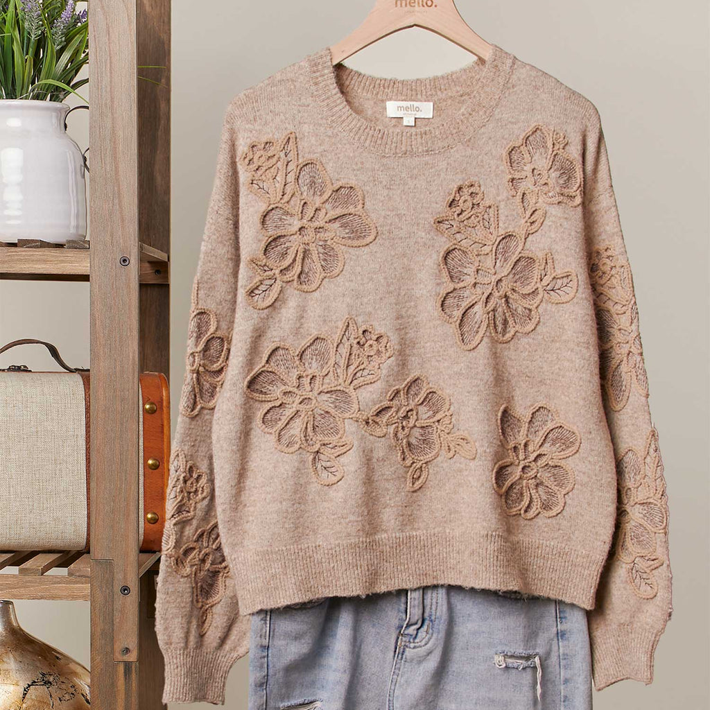 Embroidered Floral Detail Sweater