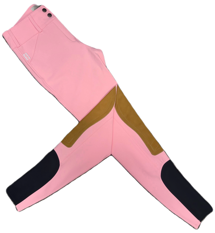 Tailored Sportsman Trophy Hunter Sock Bottom Breeches - Flamingo w/Tan Patch
