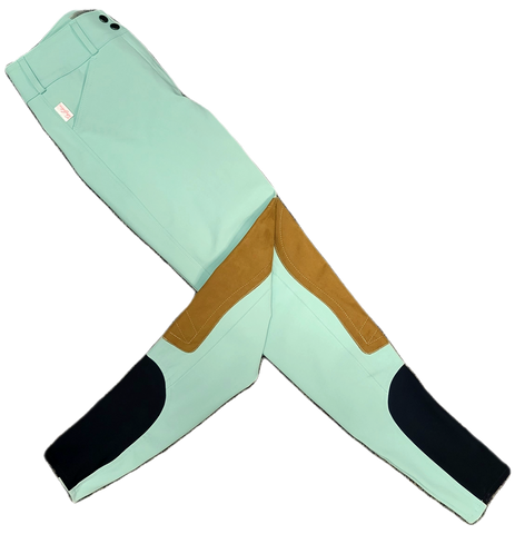 Tailored Sportsman Trophy Hunter Sock Bottom Breeches - Seabreeze w/Tan Patch