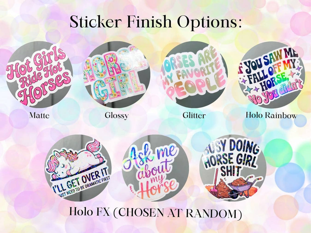 Equestrian Horse Sticker -Waterproof- Favorite People Purple