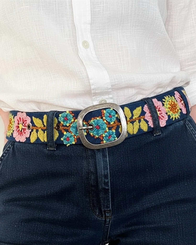 Sunshine Daydream Embroidered Wool Belt