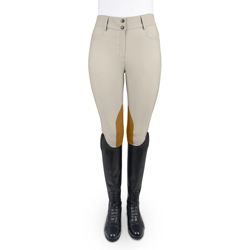 Ovation Women's Dynamic Hunter Knee Patch Breech - Show Tan