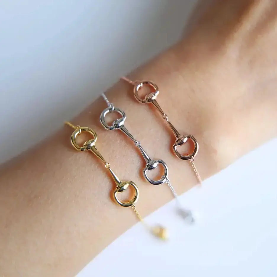 Single English Snaffle Bit Sterling Silver Bracelet