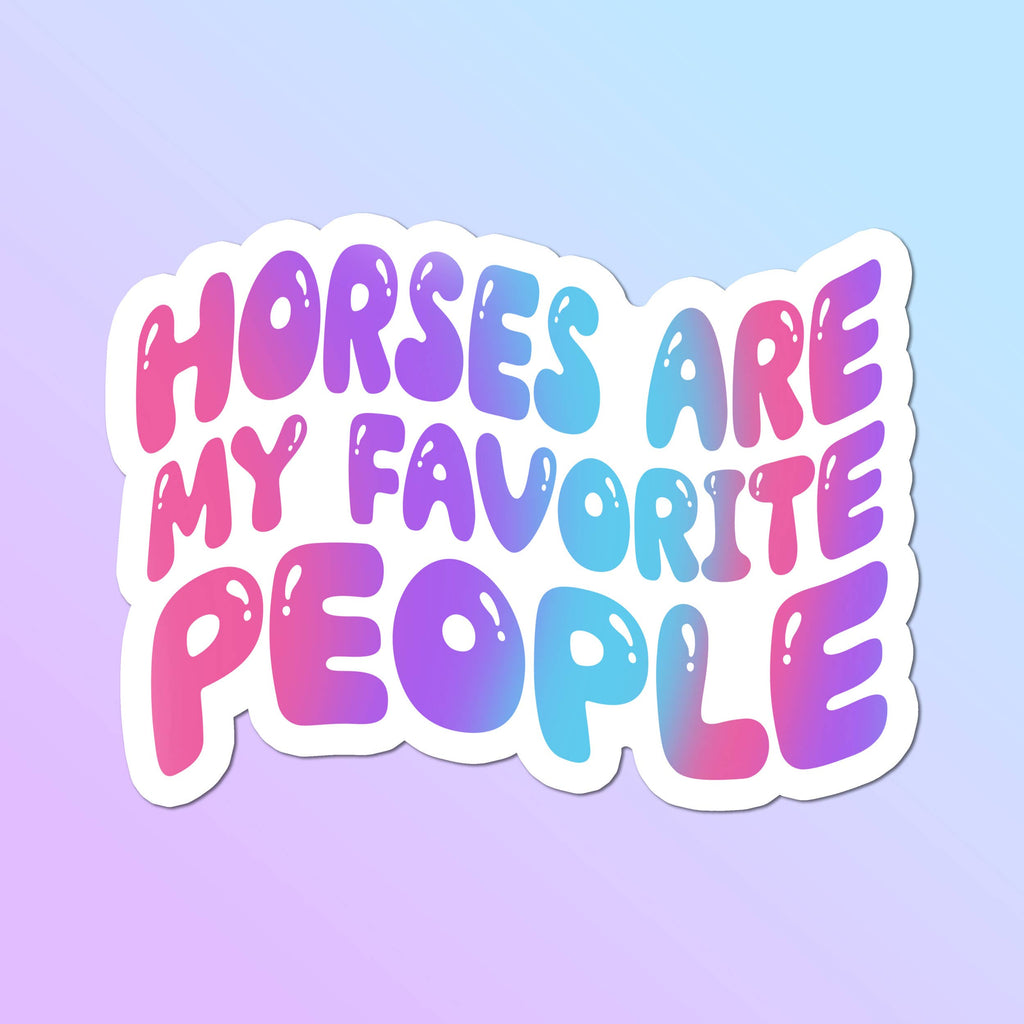 Equestrian Horse Sticker -Waterproof- Favorite People Purple