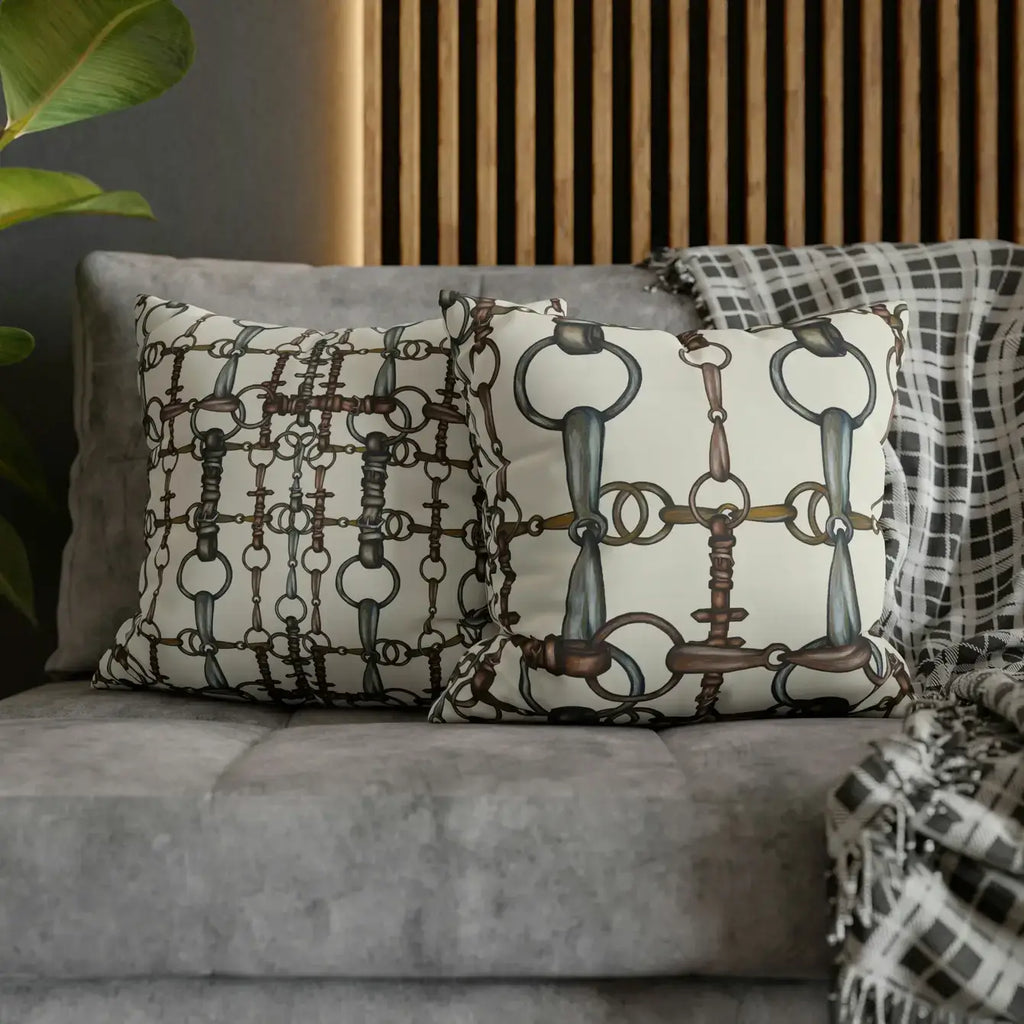 Double Sided Equestrian Bit Pattern Pillowcase
