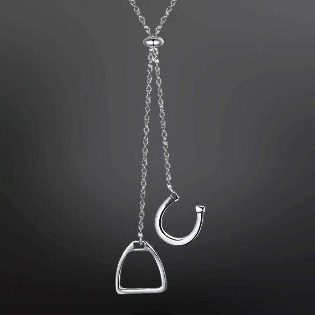 Stirrup Iron Horseshoe Sterling Silver Necklace