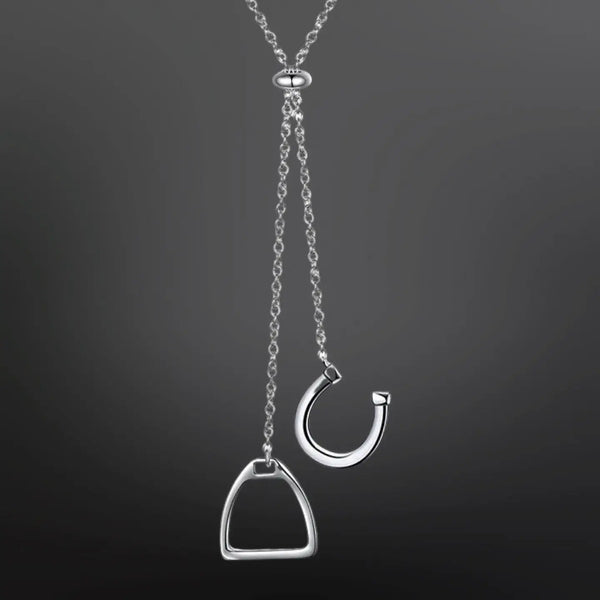 Stirrup Iron Horseshoe Sterling Silver Necklace