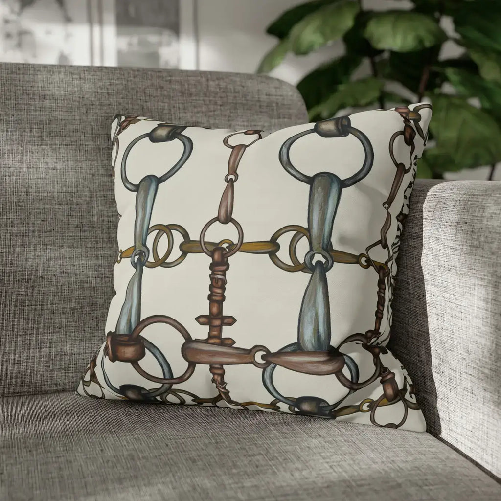 Double Sided Equestrian Bit Pattern Pillowcase