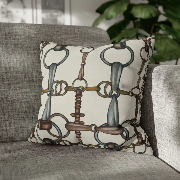 Double Sided Equestrian Bit Pattern Pillowcase