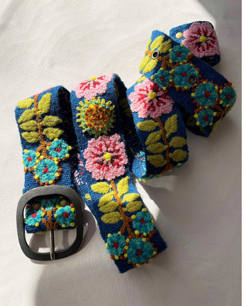Sunshine Daydream Embroidered Wool Belt