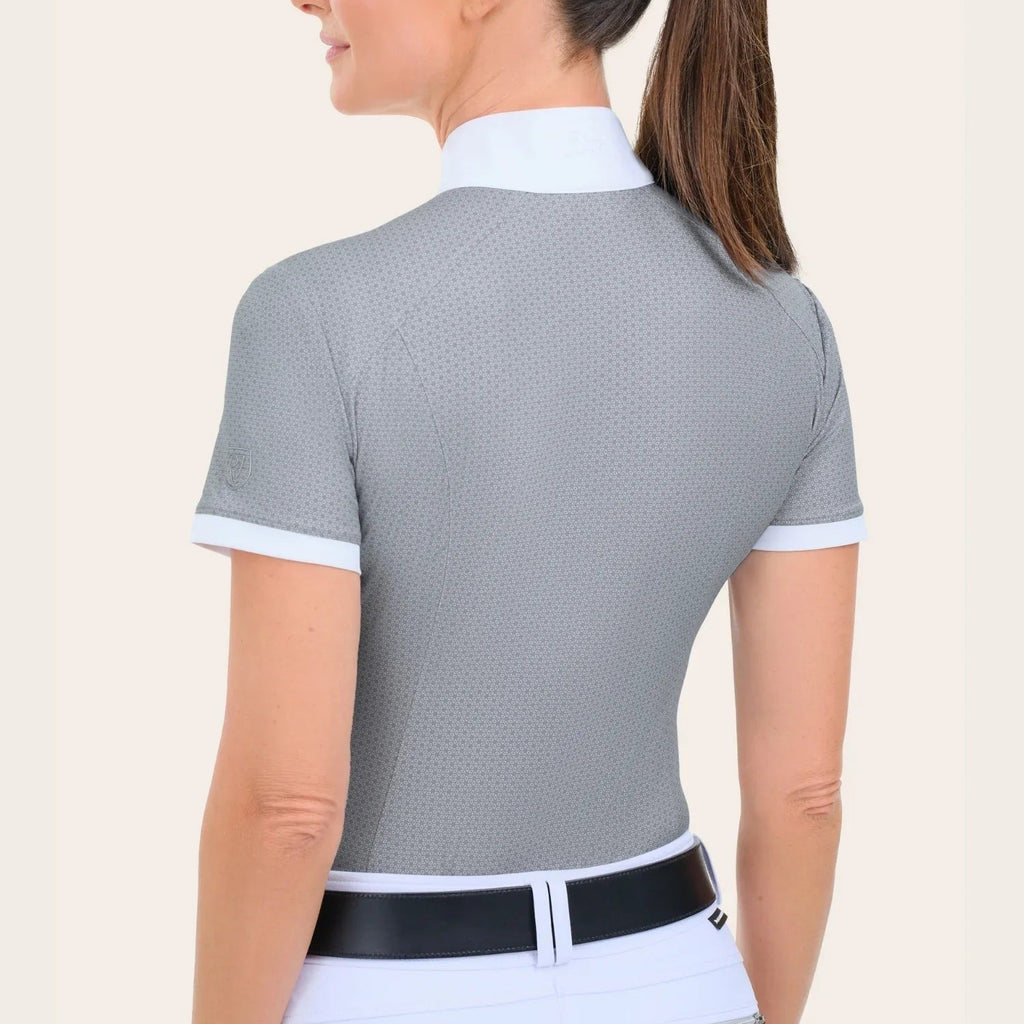 R.J. Classics Ladies Elsie Show Shirt - Grey Floral Dot