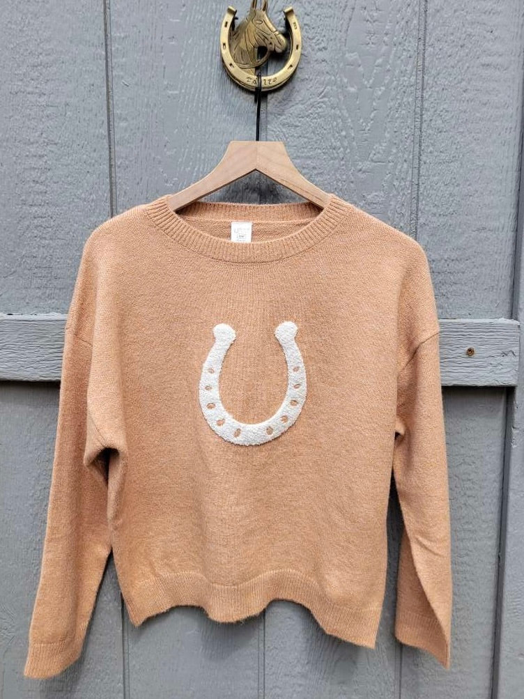 Lucky Horseshoe Cropped Sweater
