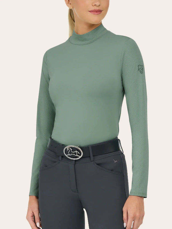 R.J. Classics Jemma Mock Neck Shirt | Iceberg Green