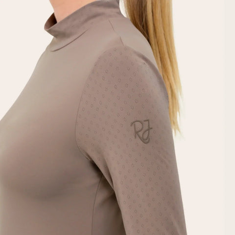 R.J. Classics Ladies Jemma Mock Neck Shirt | Truffle