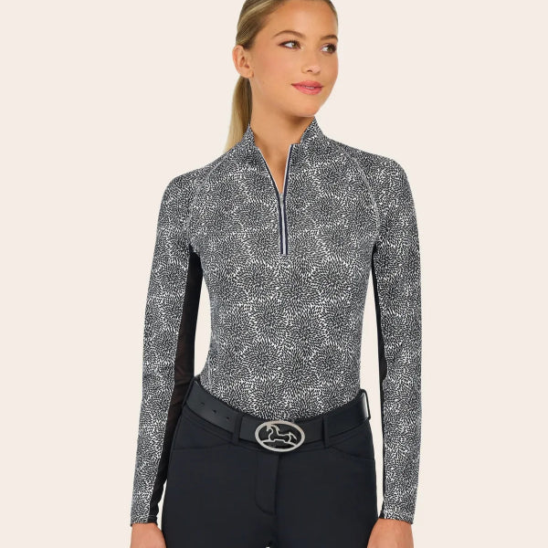 R.J. Classics Ladies Libby Schooling Shirt | Black Floral Starburst