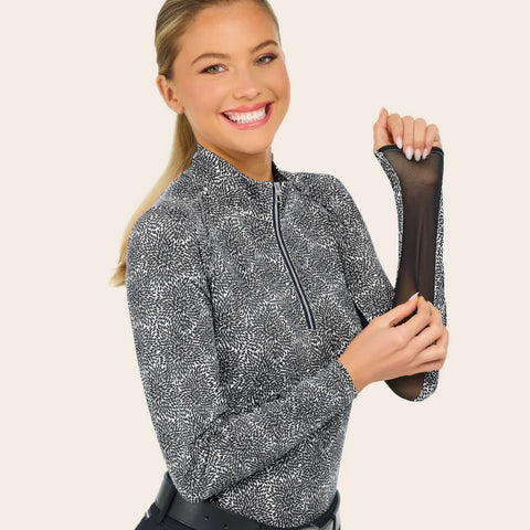 R.J. Classics Ladies Libby Schooling Shirt | Black Floral Starburst