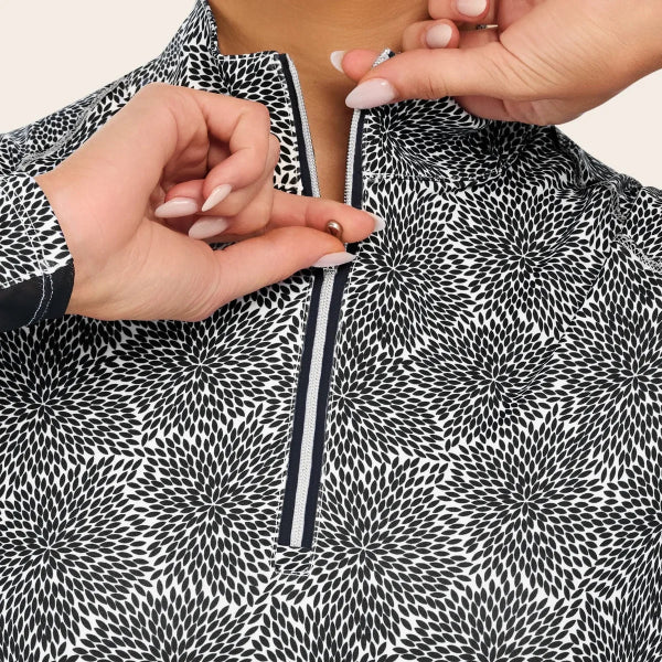 R.J. Classics Ladies Libby Schooling Shirt | Black Floral Starburst