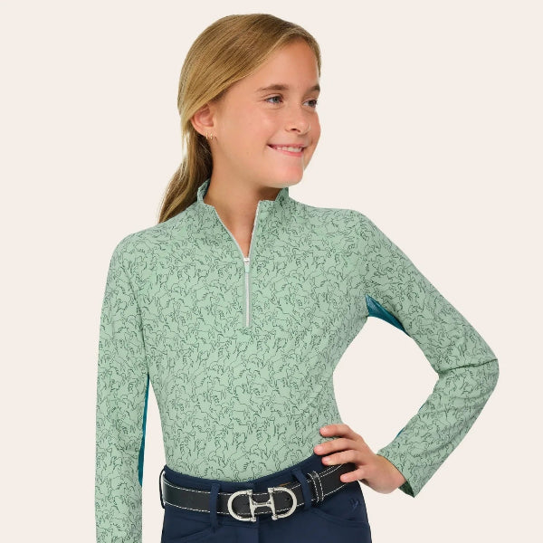 R.J. Classics Libby Jr. 1/4 Zip Schooling Top | Green Paddock Play
