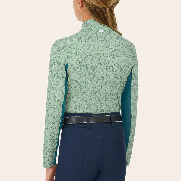 R.J. Classics Libby Jr. 1/4 Zip Schooling Top | Green Paddock Play