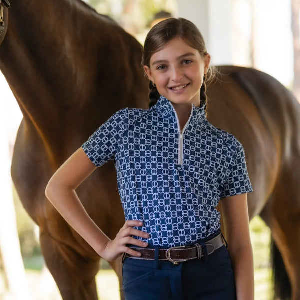 R.J. Classics Girl's Lucy Jr. Schooling Shirt | Navy Chain