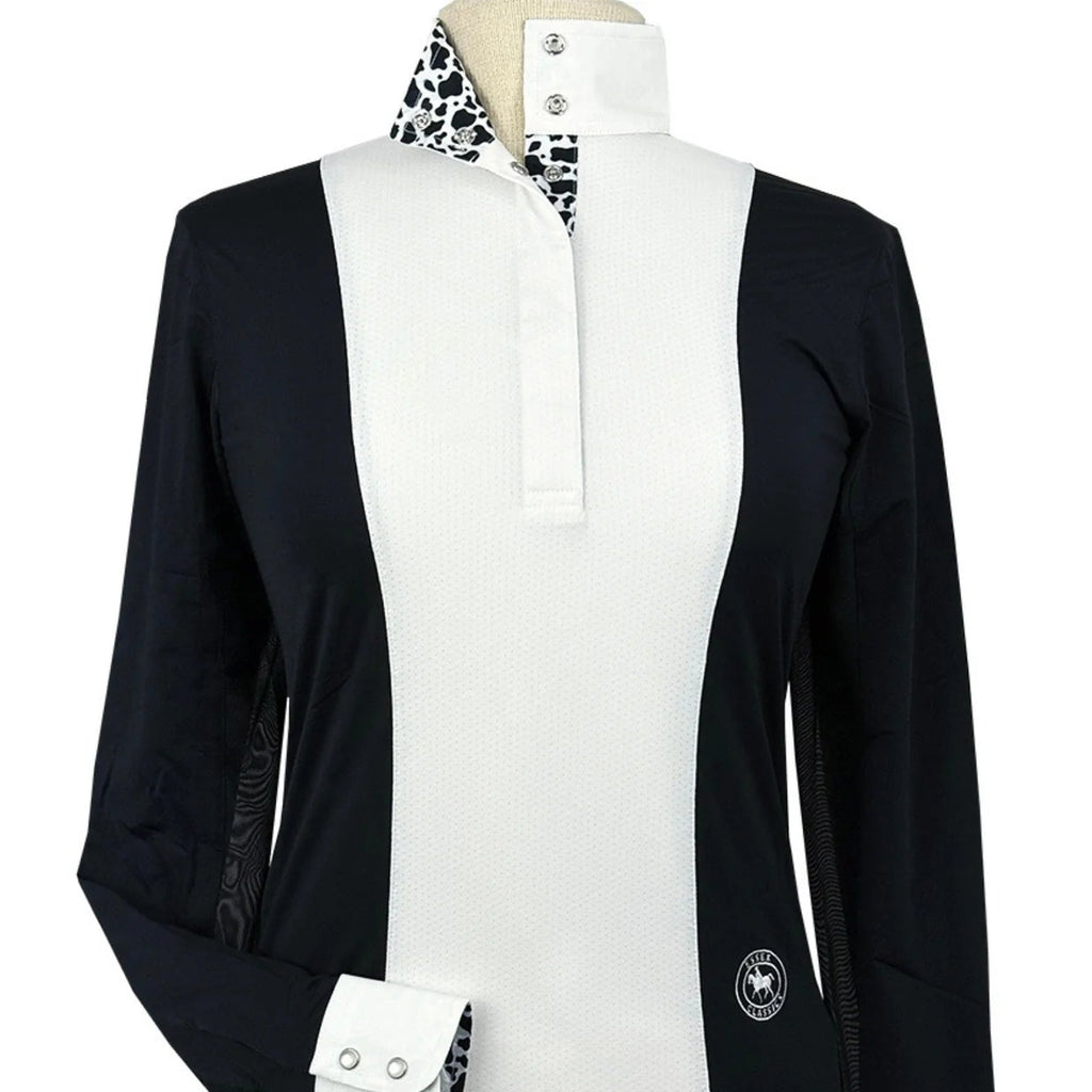 Essex Classics Ladies "Luna II" Black with Cows Long Sleeve Show Shirt