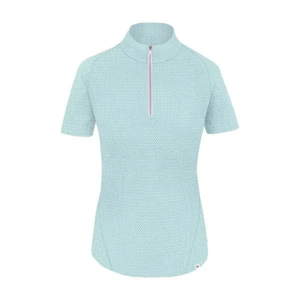 R.J. Classics Lucy Jr. Girls 1/4 Zip | Aqua Horsehoes