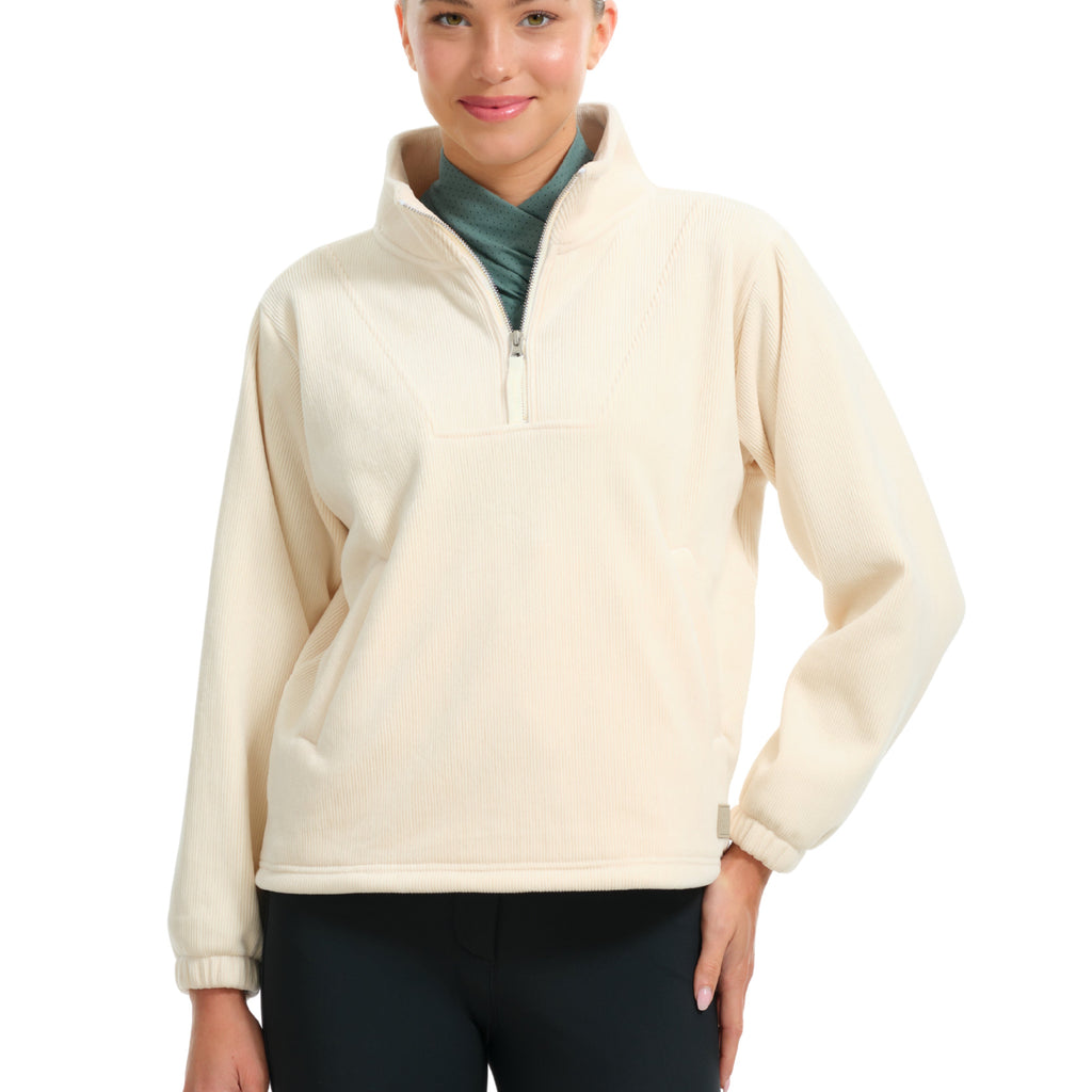 R.J. Classics Ladies Mia 1/4 Zip Pullover - Vanilla