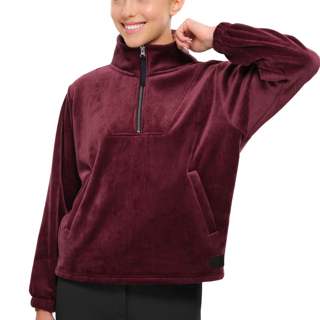 R.J. Classics Ladies Mia 1/4 Zip Pullover - Vintage Berry