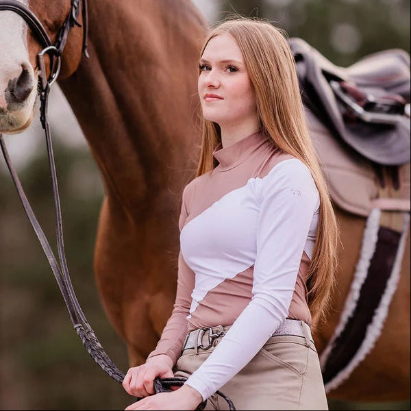 Proper Fox Mockneck Colorblock White & Sand