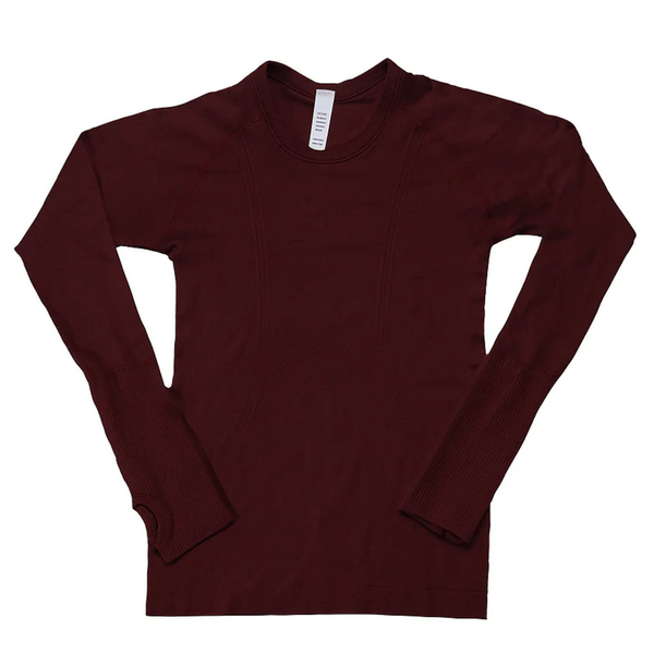 Equitation Tech Long Sleeve Top - Burgundy