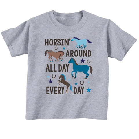 Kids T-Shirt - Horsin' Around All Day