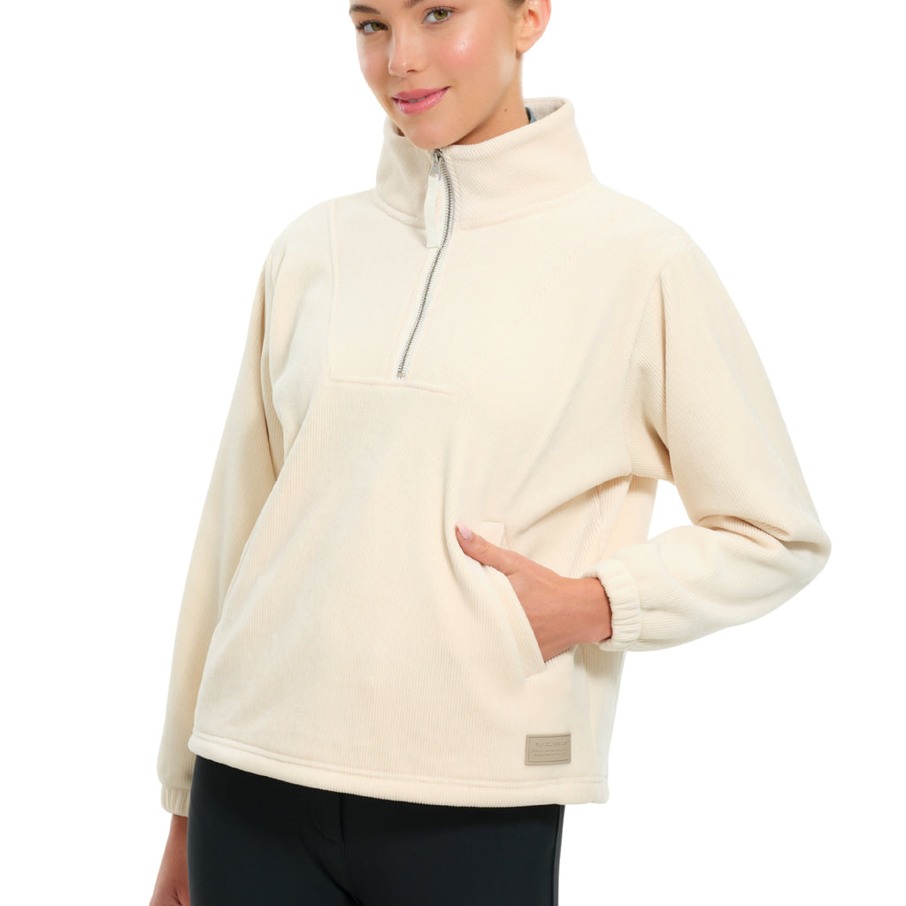 R.J. Classics Ladies Mia 1/4 Zip Pullover - Vanilla