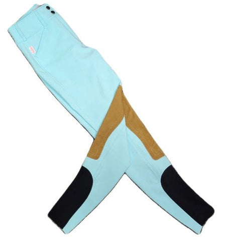 Tailored Sportsman Trophy Hunter Sock Bottom Breeches - Tiffany w/Tan Patch