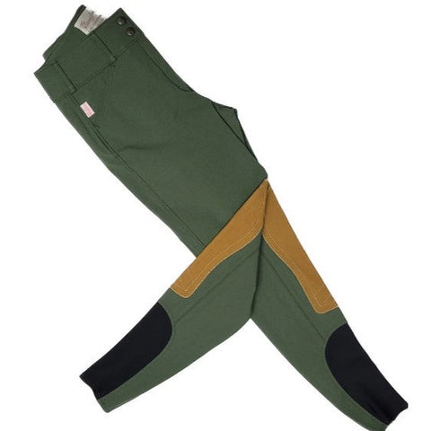 Tailored Sportsman Trophy Hunter Sock Bottom Breeches - Loden w/Tan Patch