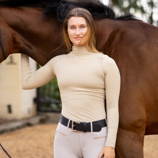 TKEQ 'CHLOE' High Collar Technical Top | Cario