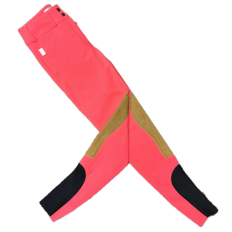 Tailored Sportsman Trophy Hunter Sock Bottom Breeches - Watermelon w/ Tan Patches