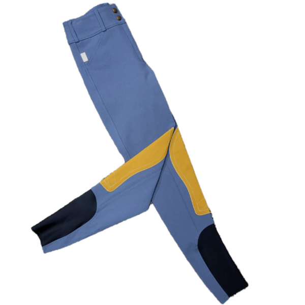 Tailored Sportsman Trophy Hunter Sock Bottom Breeches - French Blue w/ Tan Patch