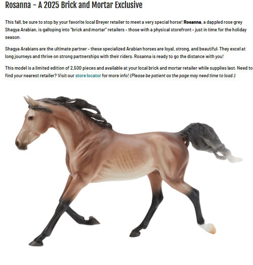 Breyer Rosanna - A 2025 Brick and Mortar Exclusive