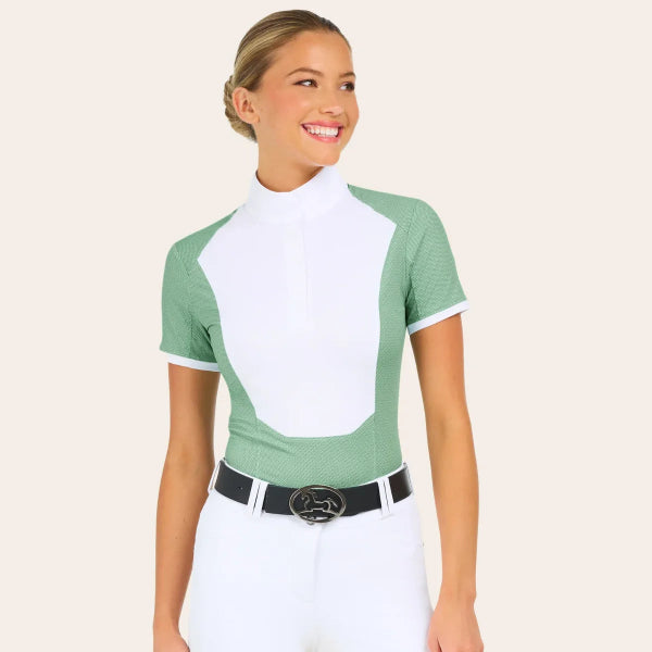 R.J. Classics Ladies Tessa Show Shirt | Green Petal Dot