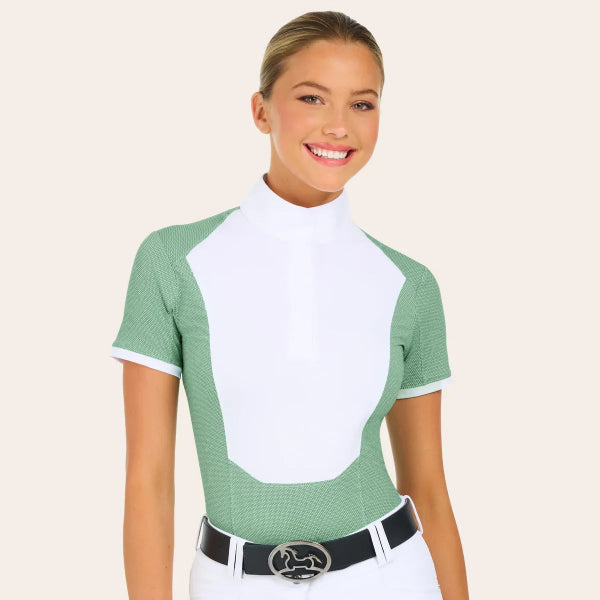 R.J. Classics Ladies Tessa Show Shirt | Green Petal Dot