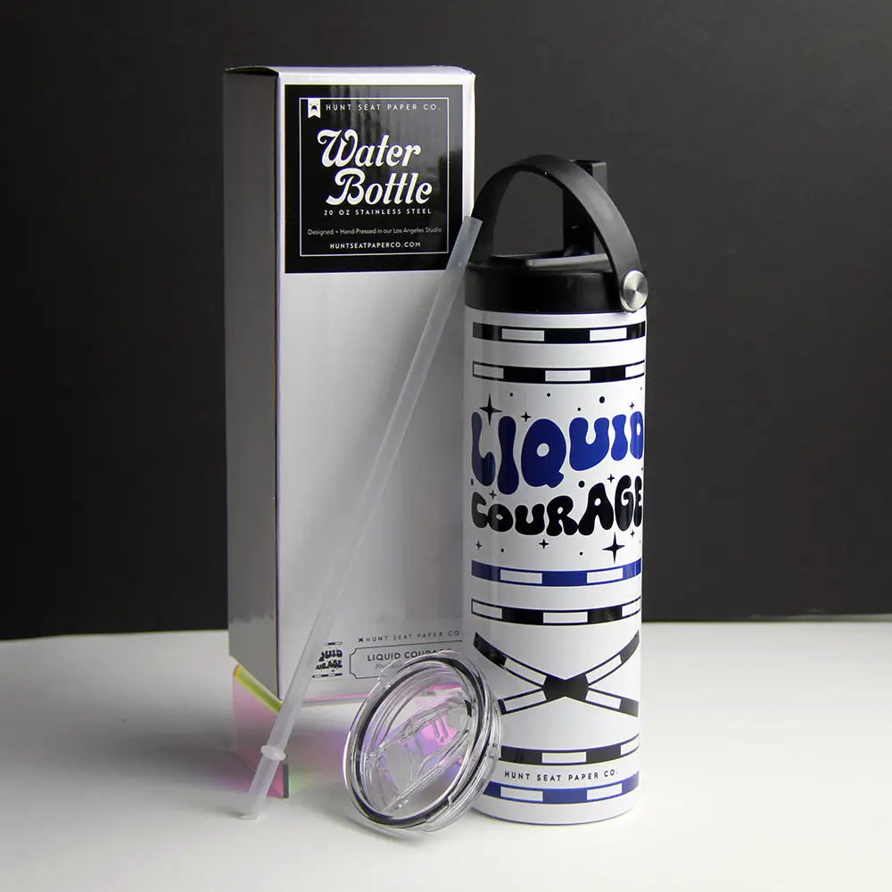 Hunt Seat Paper Co Liquid Courage Stainless Steel Water Bottle