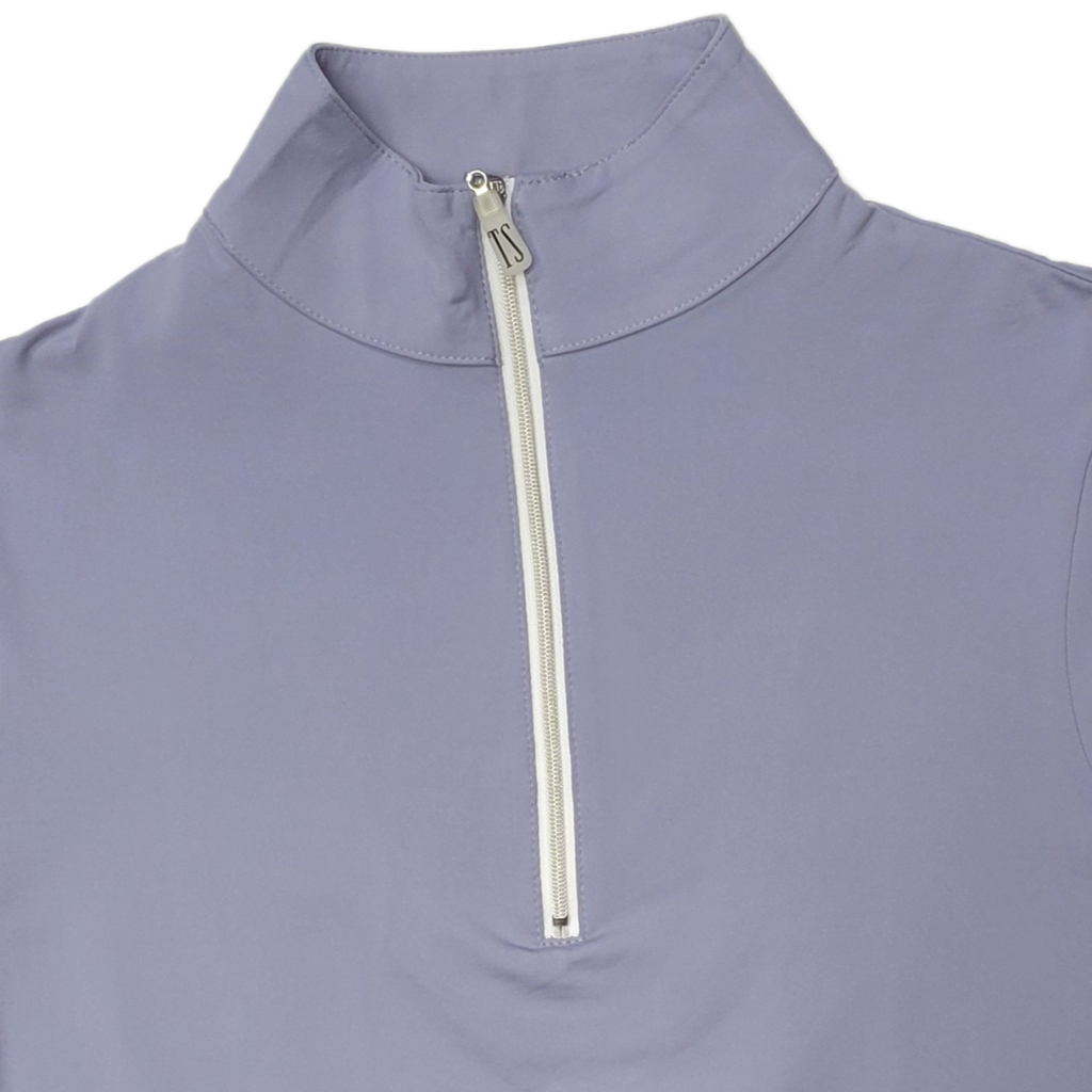 Tailored Sportsman IceFil Short Sleeve Riding Shirt - Lilac w/ Silver Zipper